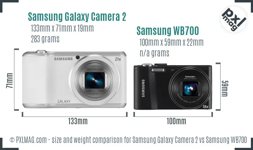 Samsung Galaxy Camera 2 vs Samsung WB700 size comparison