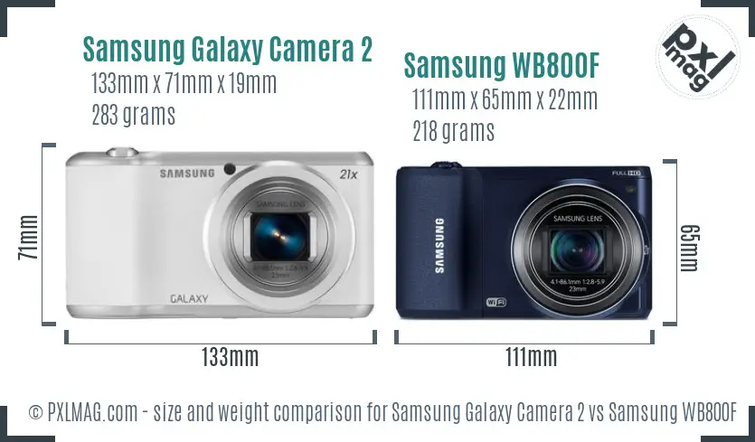 Samsung Galaxy Camera 2 vs Samsung WB800F size comparison