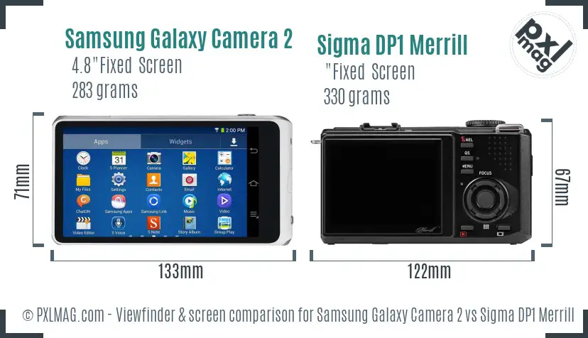 Samsung Galaxy Camera 2 vs Sigma DP1 Merrill Screen and Viewfinder comparison