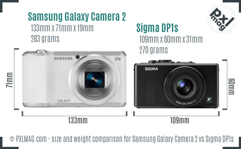 Samsung Galaxy Camera 2 vs Sigma DP1s size comparison