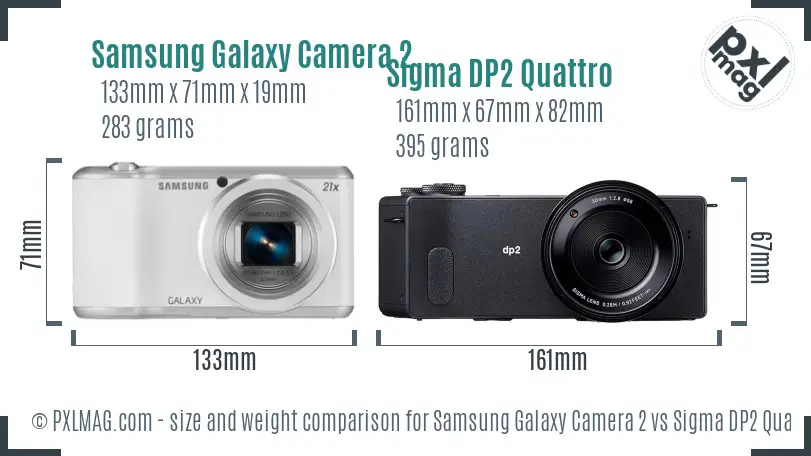 Samsung Galaxy Camera 2 vs Sigma DP2 Quattro size comparison
