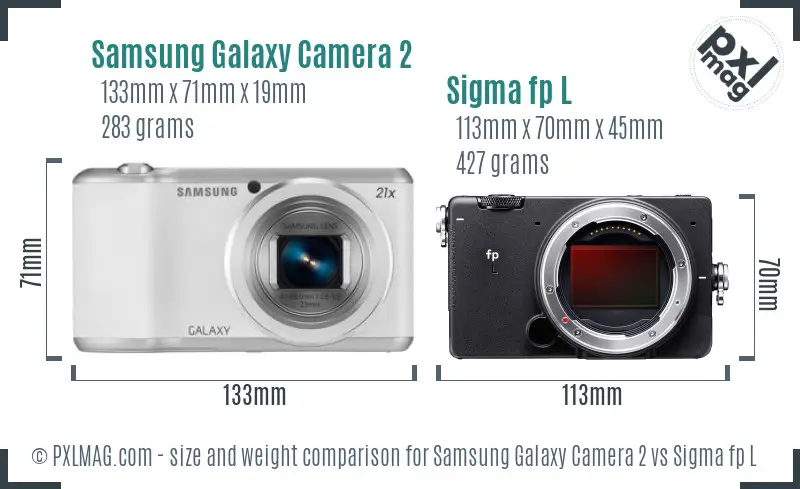 Samsung Galaxy Camera 2 vs Sigma fp L size comparison