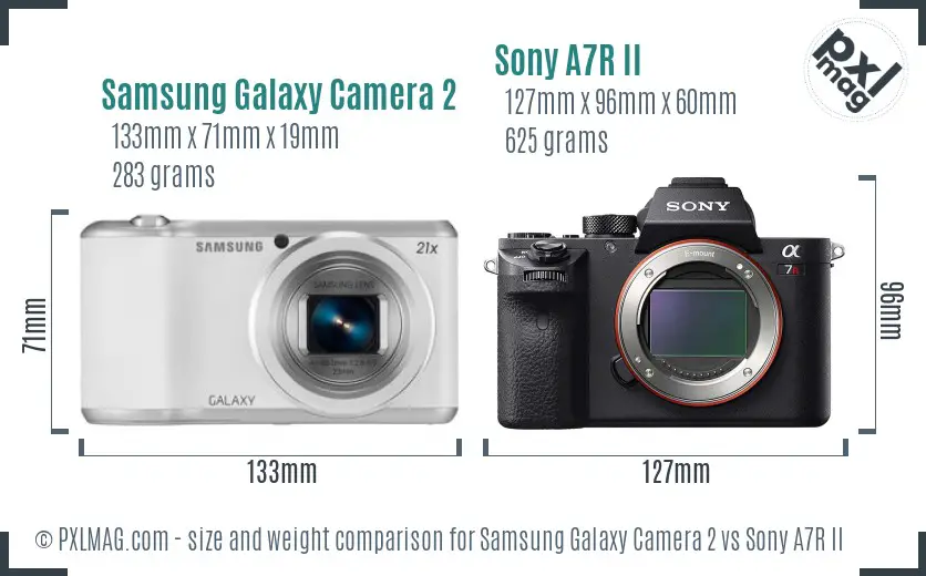 Samsung Galaxy Camera 2 vs Sony A7R II size comparison