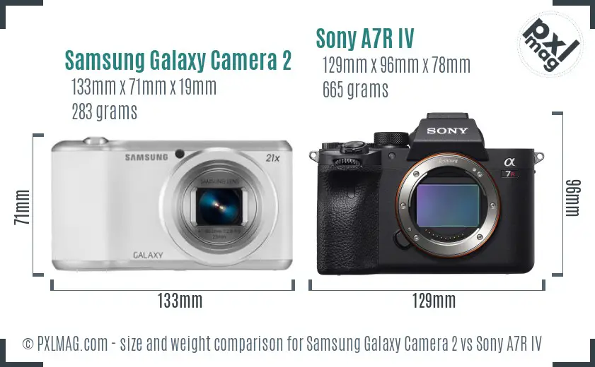 Samsung Galaxy Camera 2 vs Sony A7R IV size comparison