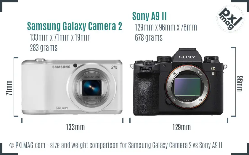 Samsung Galaxy Camera 2 vs Sony A9 II size comparison