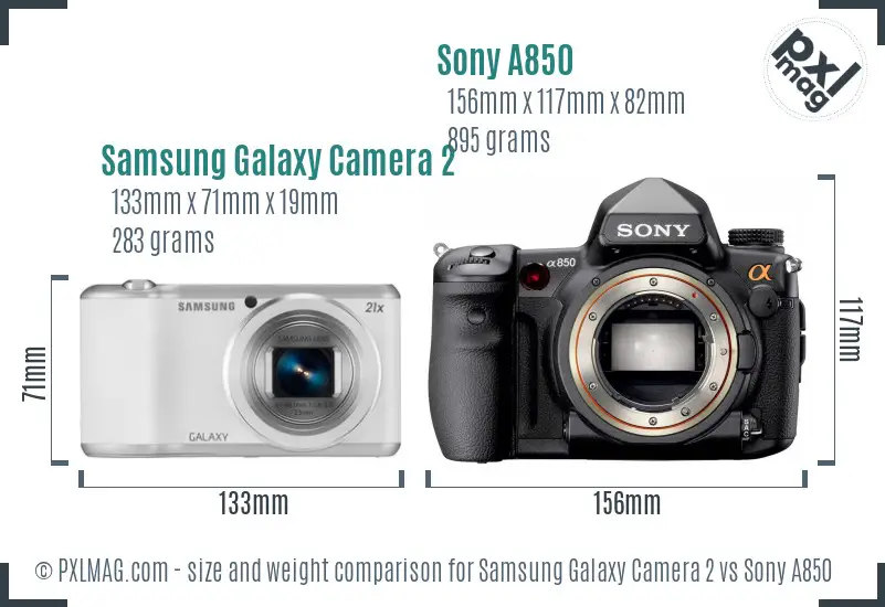Samsung Galaxy Camera 2 vs Sony A850 size comparison