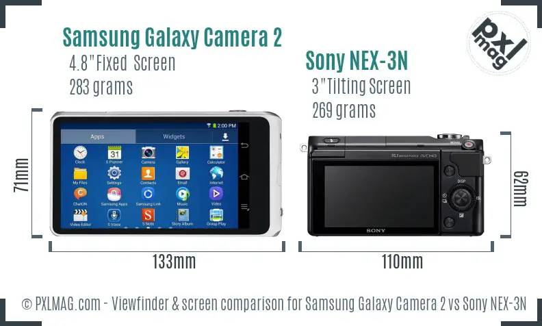 Samsung Galaxy Camera 2 vs Sony NEX-3N Screen and Viewfinder comparison