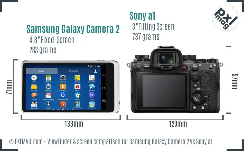 Samsung Galaxy Camera 2 vs Sony a1 Screen and Viewfinder comparison