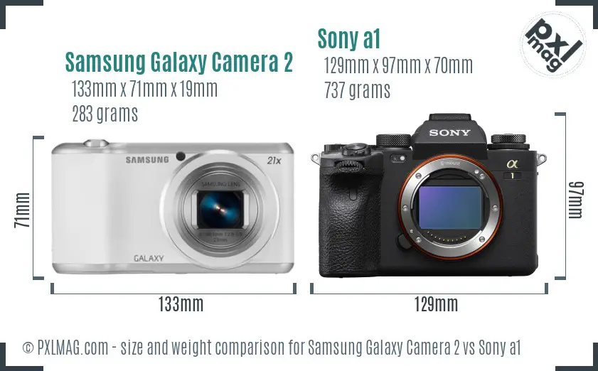 Samsung Galaxy Camera 2 vs Sony a1 size comparison