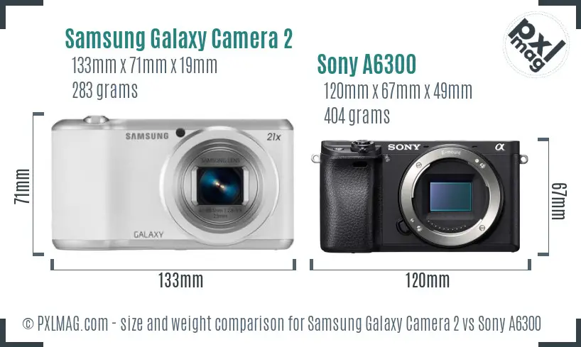 Samsung Galaxy Camera 2 vs Sony A6300 size comparison