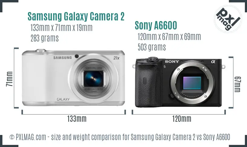 Samsung Galaxy Camera 2 vs Sony A6600 size comparison