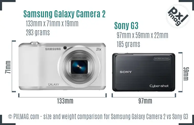 Samsung Galaxy Camera 2 vs Sony G3 size comparison