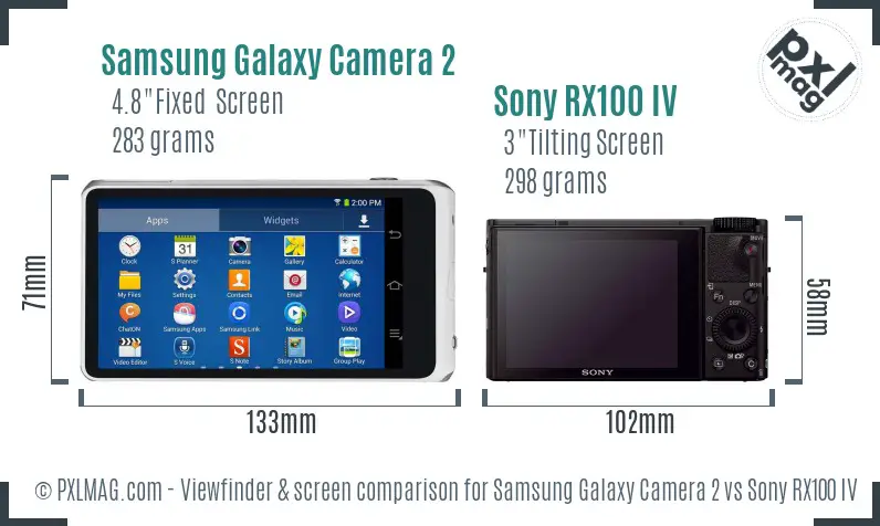 Samsung Galaxy Camera 2 vs Sony RX100 IV Screen and Viewfinder comparison
