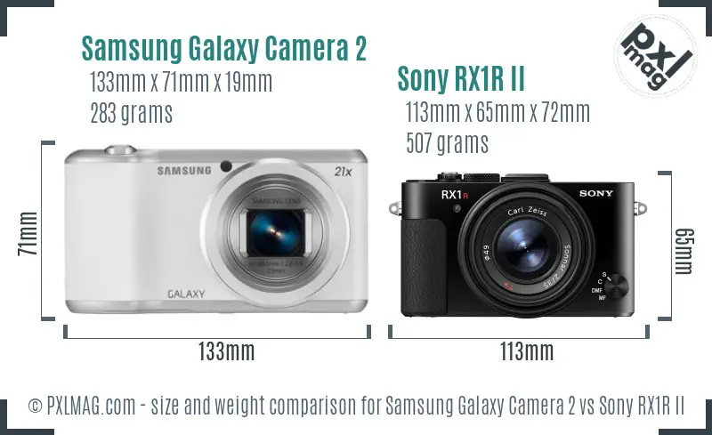 Samsung Galaxy Camera 2 vs Sony RX1R II size comparison