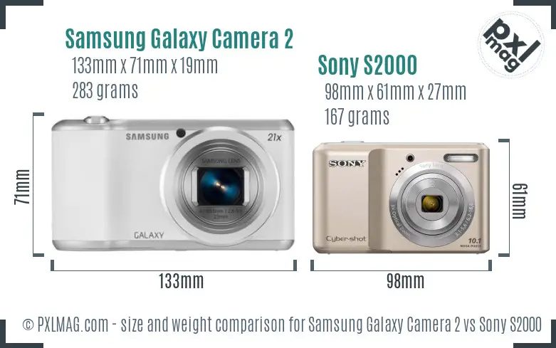 Samsung Galaxy Camera 2 vs Sony S2000 size comparison