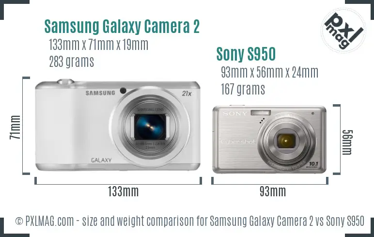 Samsung Galaxy Camera 2 vs Sony S950 size comparison