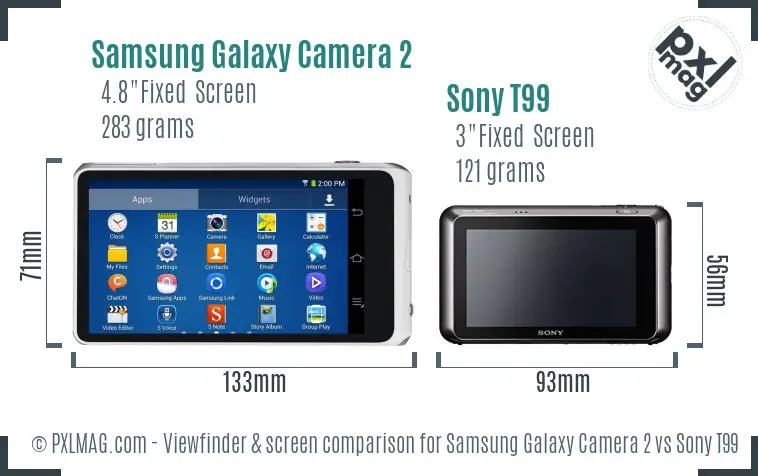 Samsung Galaxy Camera 2 vs Sony T99 Screen and Viewfinder comparison