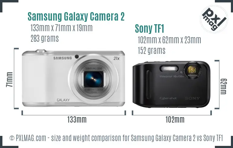 Samsung Galaxy Camera 2 vs Sony TF1 size comparison
