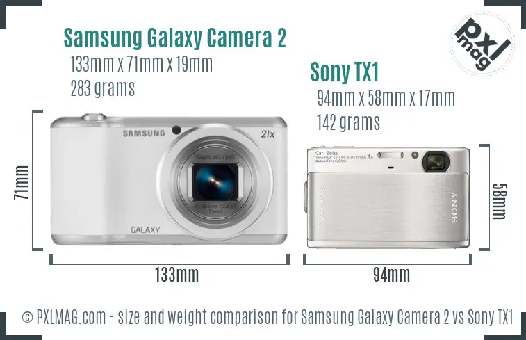 Samsung Galaxy Camera 2 vs Sony TX1 size comparison
