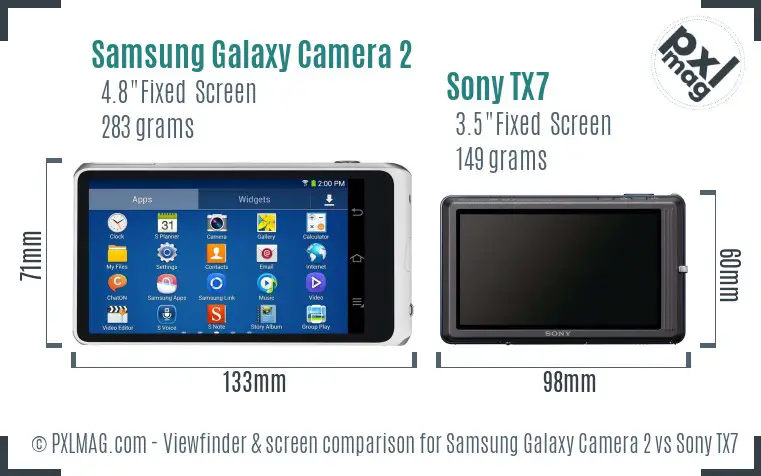 Samsung Galaxy Camera 2 vs Sony TX7 Screen and Viewfinder comparison