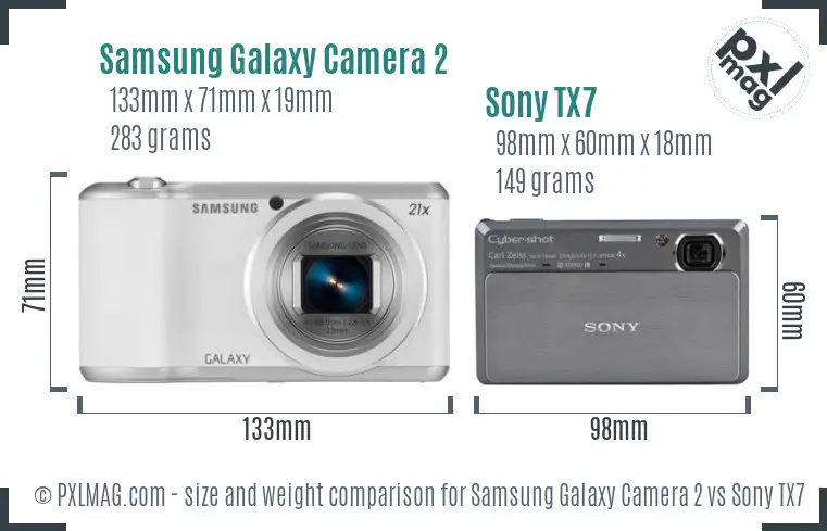 Samsung Galaxy Camera 2 vs Sony TX7 size comparison