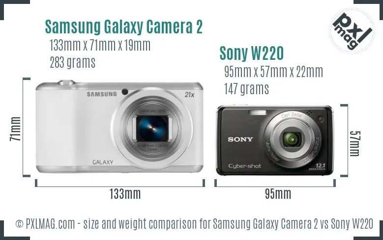Samsung Galaxy Camera 2 vs Sony W220 size comparison