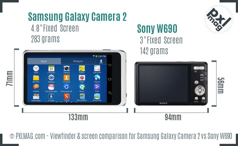 Samsung Galaxy Camera 2 vs Sony W690 Screen and Viewfinder comparison