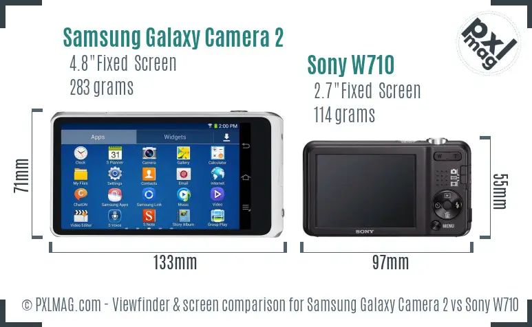 Samsung Galaxy Camera 2 vs Sony W710 Screen and Viewfinder comparison