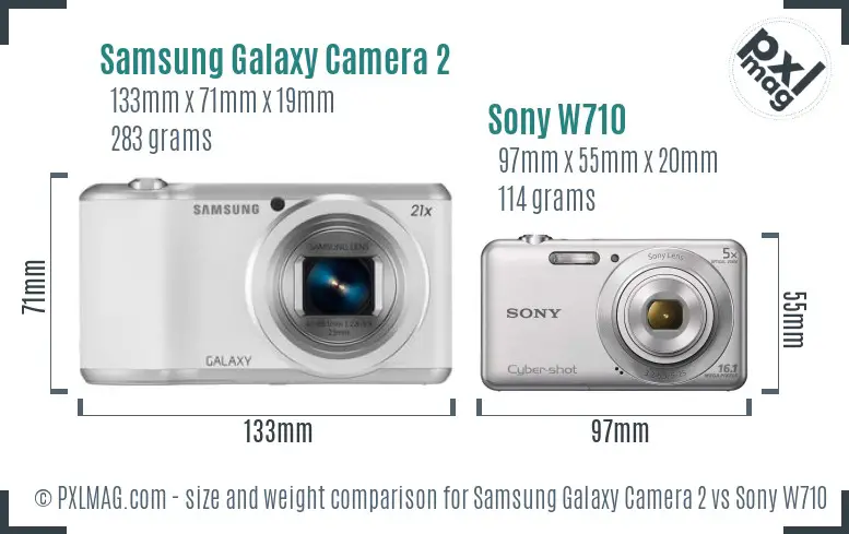 Samsung Galaxy Camera 2 vs Sony W710 size comparison