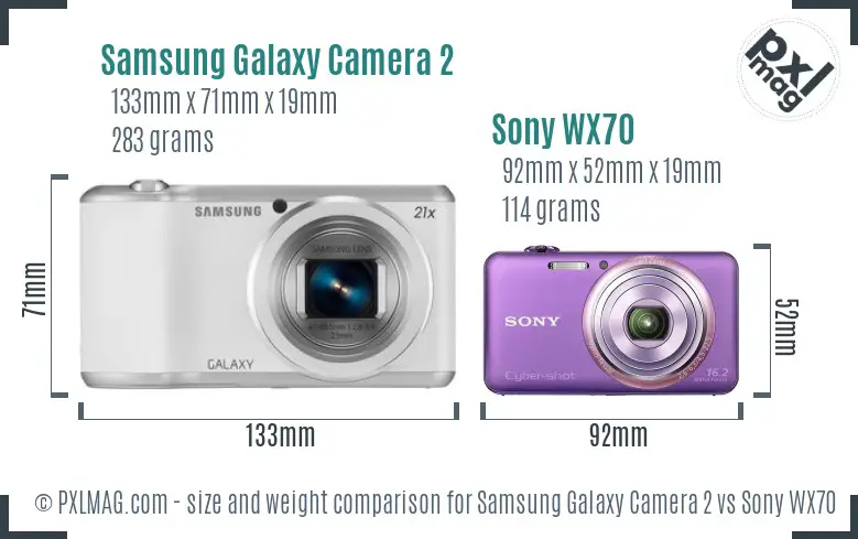 Samsung Galaxy Camera 2 vs Sony WX70 size comparison