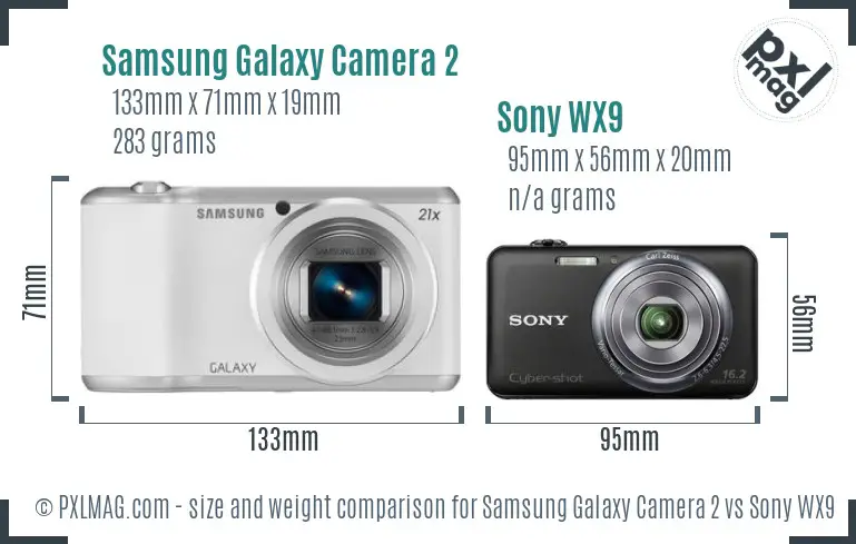 Samsung Galaxy Camera 2 vs Sony WX9 size comparison