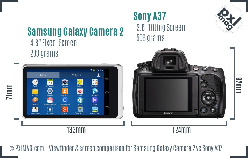 Samsung Galaxy Camera 2 vs Sony A37 Screen and Viewfinder comparison