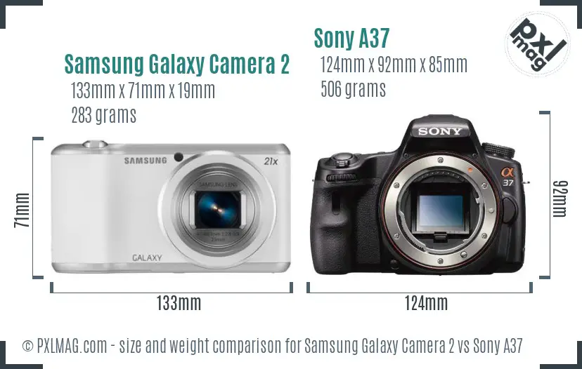 Samsung Galaxy Camera 2 vs Sony A37 size comparison
