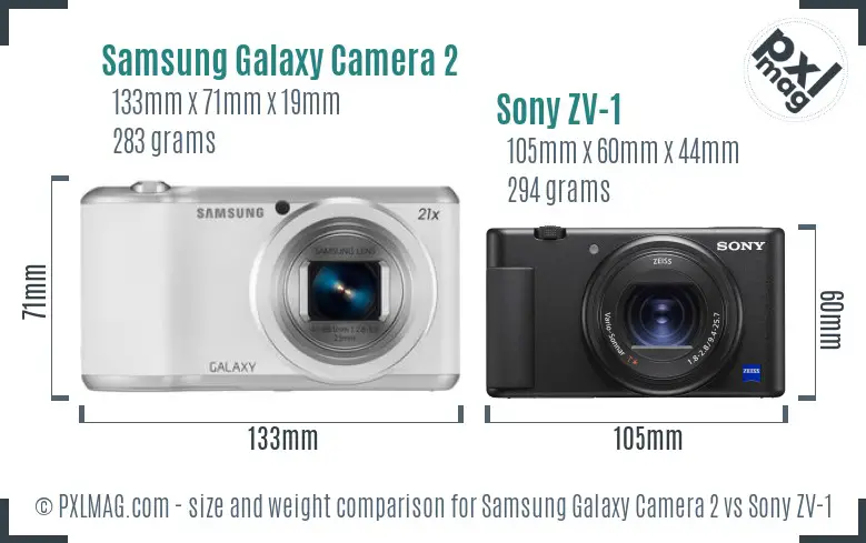 Samsung Galaxy Camera 2 vs Sony ZV-1 size comparison