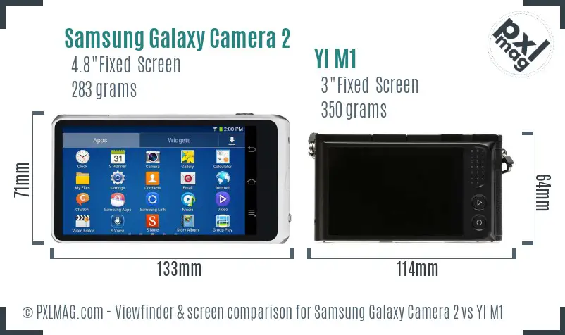Samsung Galaxy Camera 2 vs YI M1 Screen and Viewfinder comparison