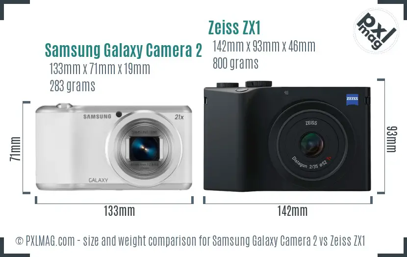 Samsung Galaxy Camera 2 vs Zeiss ZX1 size comparison