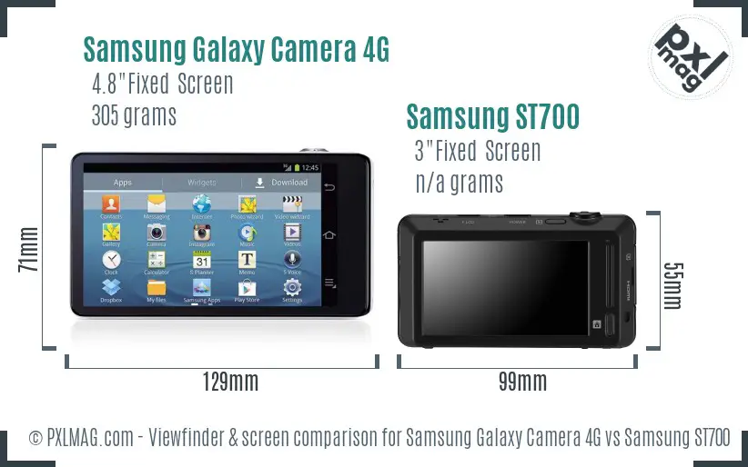 Samsung Galaxy Camera 4G vs Samsung ST700 Screen and Viewfinder comparison Samsung Galaxy Camera 4G vs Samsung ST700 Screen and Viewfinder comparison