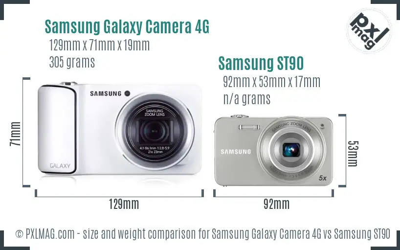 Samsung Galaxy Camera 4G vs Samsung ST90 size comparison Samsung Galaxy Camera 4G vs Samsung ST90 size comparison