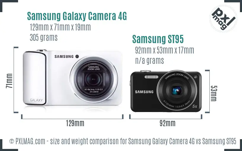 Samsung Galaxy Camera 4G vs Samsung ST95 size comparison Samsung Galaxy Camera 4G vs Samsung ST95 size comparison