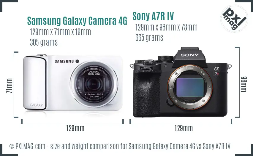 Samsung Galaxy Camera 4G vs Sony A7R IV size comparison