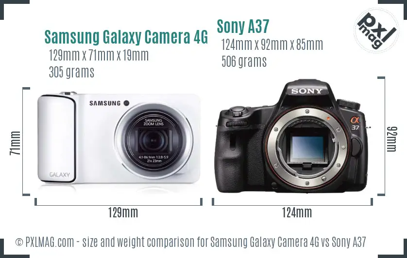 Samsung Galaxy Camera 4G vs Sony A37 size comparison