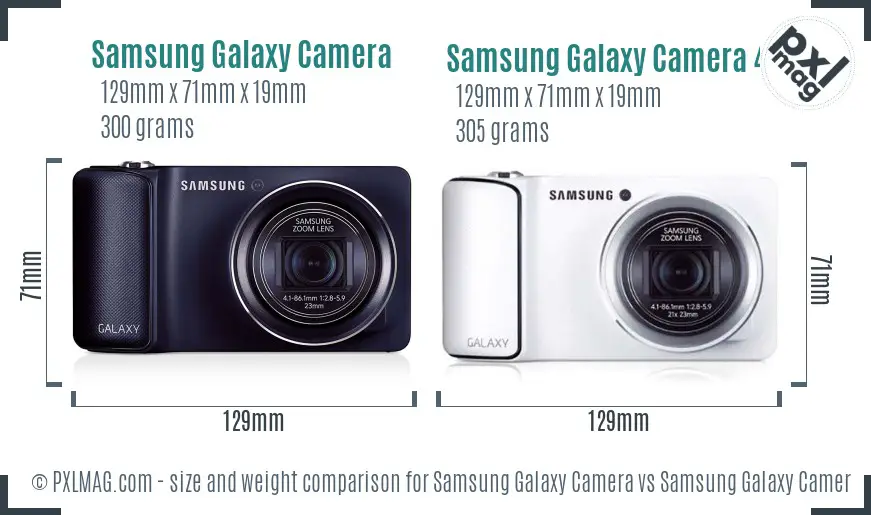 Samsung Galaxy Camera vs Samsung Galaxy Camera 4G size comparison