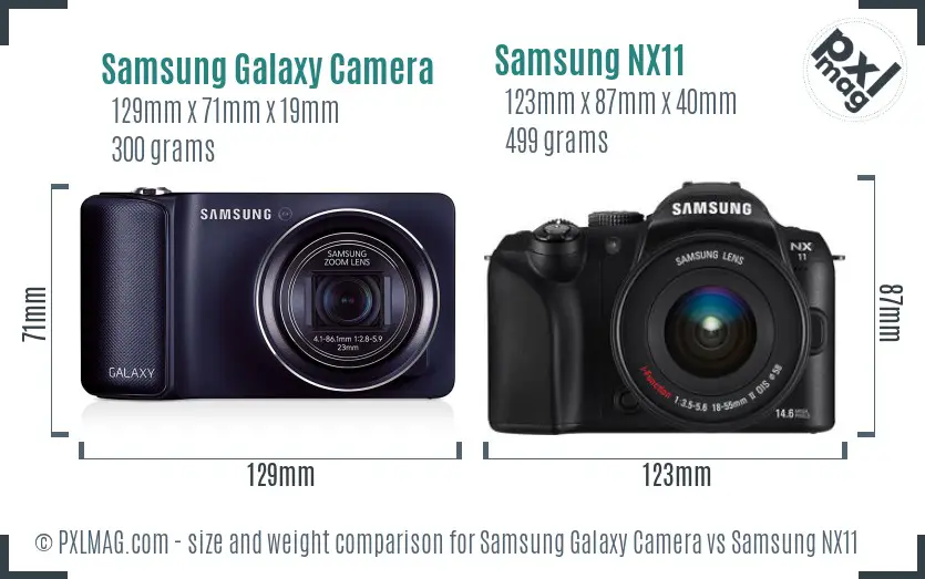 Samsung Galaxy Camera vs Samsung NX11 size comparison
