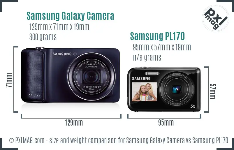 Samsung Galaxy Camera vs Samsung PL170 size comparison Samsung Galaxy Camera vs Samsung PL170 size comparison