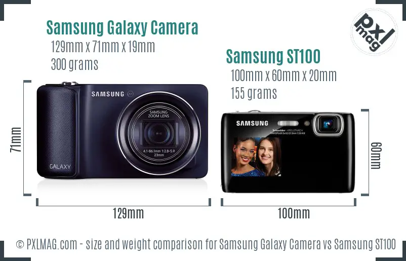 Samsung Galaxy Camera vs Samsung ST100 size comparison