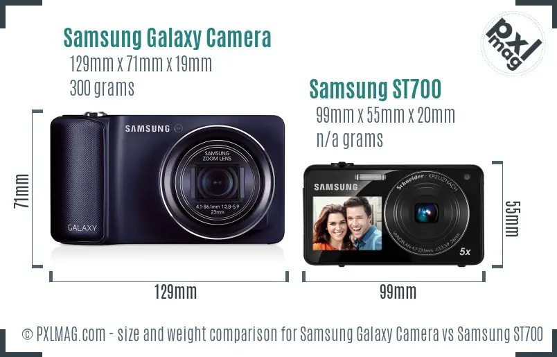 Samsung Galaxy Camera vs Samsung ST700 size comparison Samsung Galaxy Camera vs Samsung ST700 size comparison