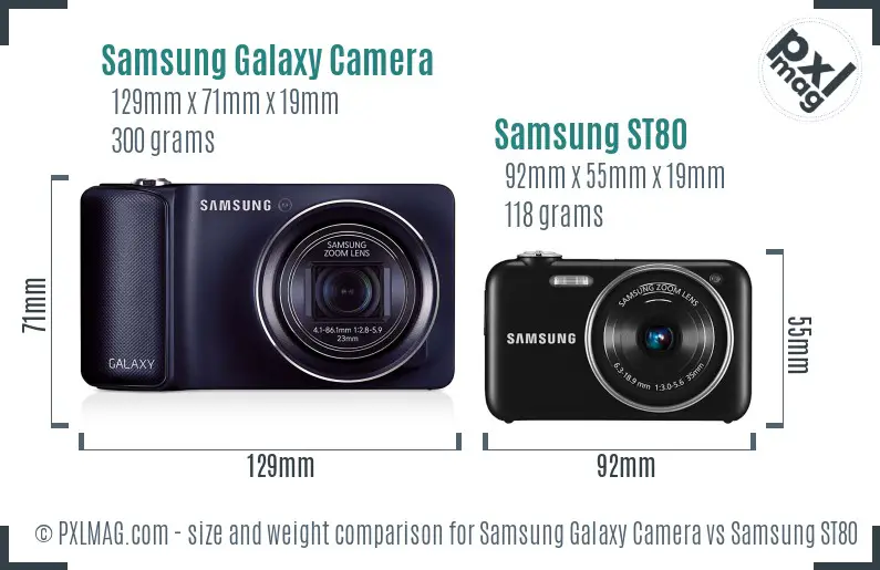 Samsung Galaxy Camera vs Samsung ST80 size comparison