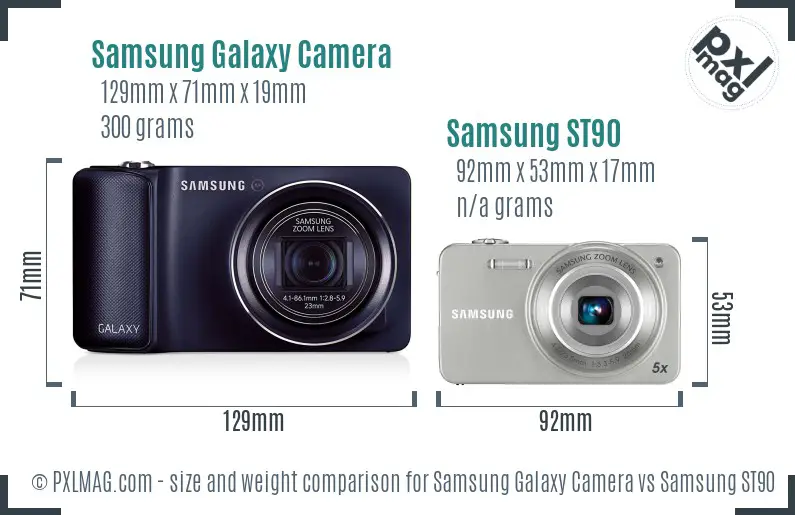 Samsung Galaxy Camera vs Samsung ST90 size comparison