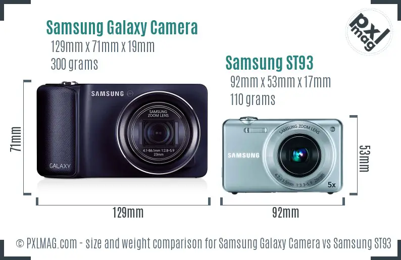 Samsung Galaxy Camera vs Samsung ST93 size comparison