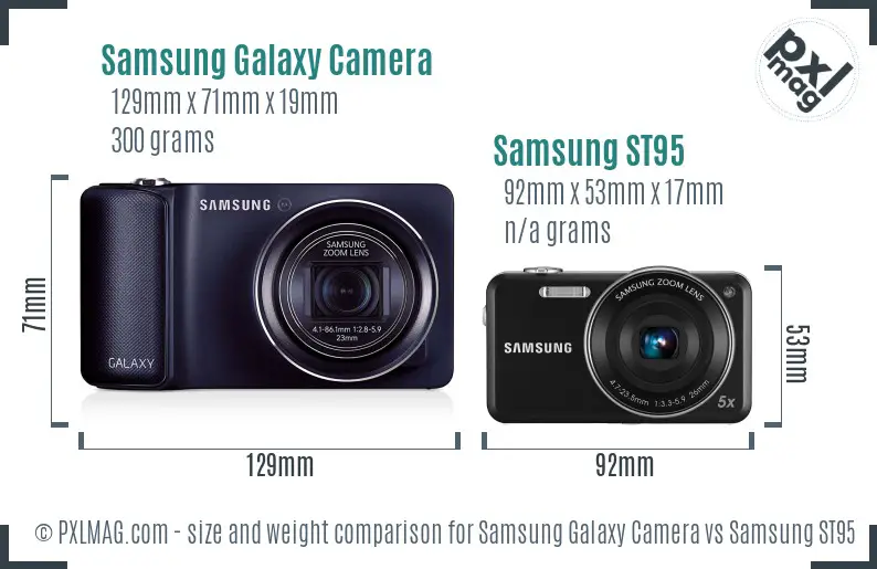 Samsung Galaxy Camera vs Samsung ST95 size comparison